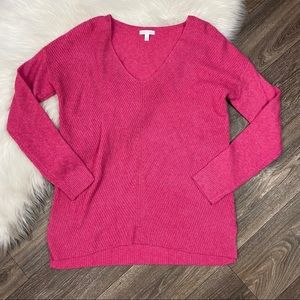 Abound Pink V-neck Long Knit Sweater